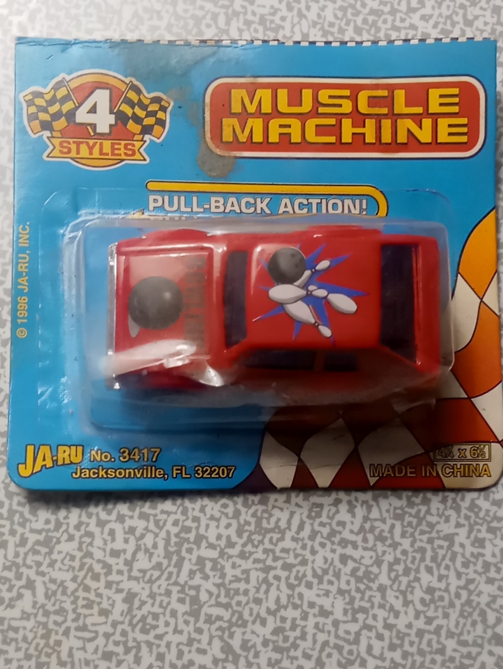 1996 4 Styles Muscle Machine Pull-Back Action Kids Toy Car In Original Package